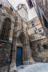 Narrow street of Piedad that borders the Cathedral of Barcelona
