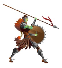 orc female with spear