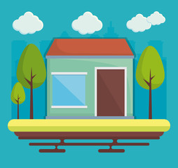 house and trees icon