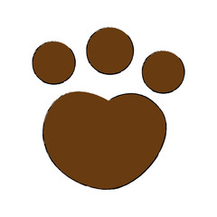 feline paw footprint isolated icon