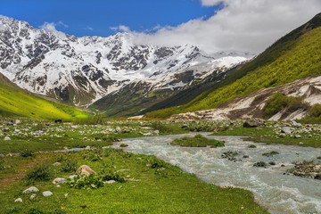 landscape in Upper Svaneti, Georgia