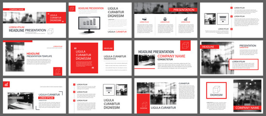 Red and white element for slide infographic on background. Presentation template. Use for business annual report, flyer, corporate marketing, leaflet, advertising, brochure, modern style.