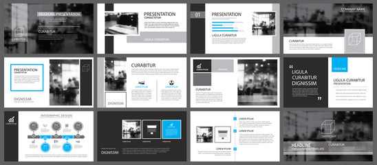 Black and blue element for slide infographic on background. Presentation template. Use for business annual report, flyer, corporate marketing, leaflet, advertising, brochure, modern style.