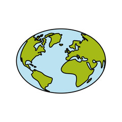 earth planet icon over white background vector illustration