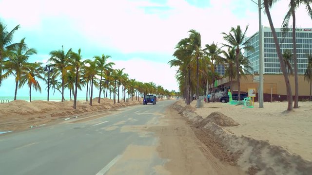 Police patrol on Fort Lauderdale after Hurricane Irma