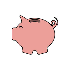 piggy bank icon over white background colorful design vector illustration