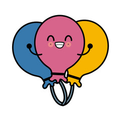 Balloons celebration symbol icon vector illustration graphic design
