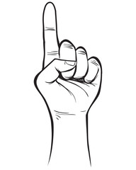 Hand Gesture Doodle Vector Illustration