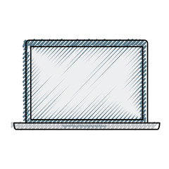 laptop computer icon over white background vector illustration