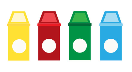 set recycle bin on white background. recycle garbage icon. waste type icon set vector.