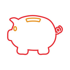 piggy bank icon over white background colorful design vector illustration