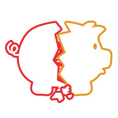 piggy bank icon over white background colorful design vector illustration