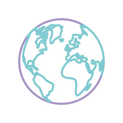 earth planet icon over white background vector illustration