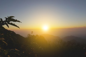 sunset in Mae Hong Son province at Thailand