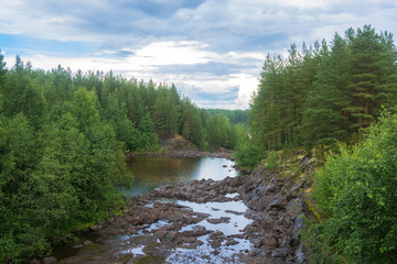 Fototapeta na wymiar On an ancient volcano Girvas, Karelia.
