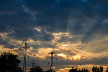 The sky at the moment of sunset