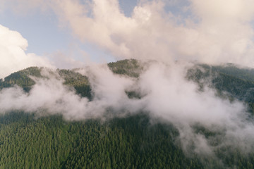 Aerial view of Carpathian mountains. Ukraine, Europe. Concept ecology protection.