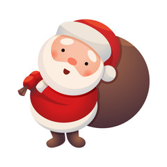 Santa Claus on white background. Sticker Jolly Santa
