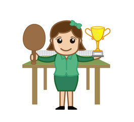 Winner Table Tennis Female Player