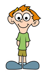 Happy Cartoon Boy Character