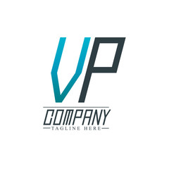 Initial Letter Vp Design Logo Template