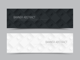 design of a  horizontal banner in a minimalist style with a rhombus of different sizes on the background