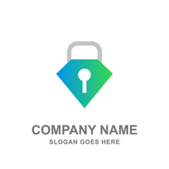 Key Lock Security Padlock Logo Icon Vector 