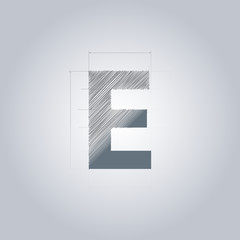 Letter E logo. Alphabet logotype architectural design