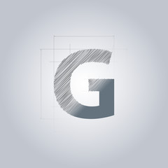 Letter G logo. Alphabet logotype architectural design