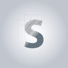 Letter S logo. Alphabet logotype architectural design