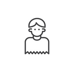 Boy barber line icon, outline vector sign, linear style pictogram isolated on white. Symbol, logo illustration. Editable stroke