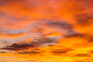 Dramatic sunrise sky with clouds.Blur or Defocus image.