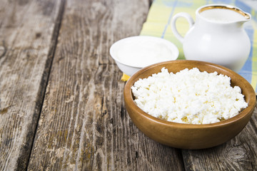 Cottage cheese, sour cream and milk