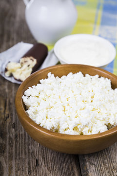Cottage cheese, sour cream and milk