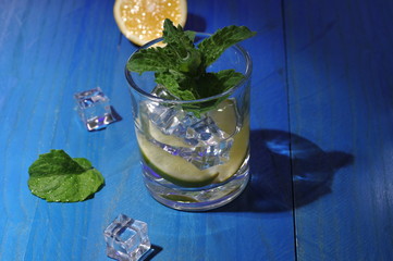 Mojito cocktail with lime and mint