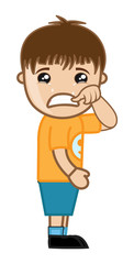 Cartoon Kid Boy Crying
