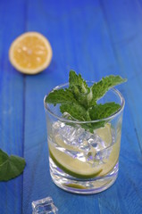 Mojito cocktail with lime and mint