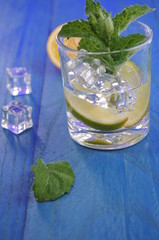 Mojito cocktail with lime and mint