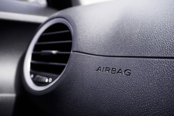 Safety airbag sign in the car - obrazy, fototapety, plakaty