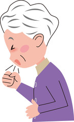 咳　風邪　咳き込む　シニア　女性