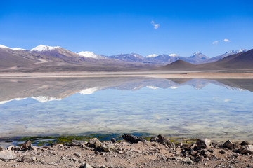 Clear altiplano laguna in sud Lipez reserva, Bolivia