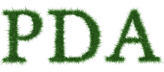 Pda - 3D rendering fresh Grass letters isolated on whhite background.