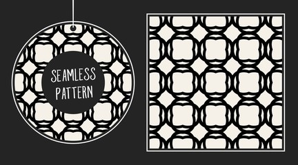 Abstract concept vector monochrome geometric pattern. Black and white minimal background. Creative illustration template. Seamless stylish texture. For wallpaper, surface, web design, textile, decor.
