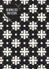 Abstract concept vector monochrome geometric pattern. Black and white minimal background. Creative illustration template. Seamless stylish texture. For wallpaper, surface, web design, textile, decor.
