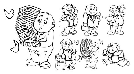 Cartoon Businessman Characters  vector illustration clip-art