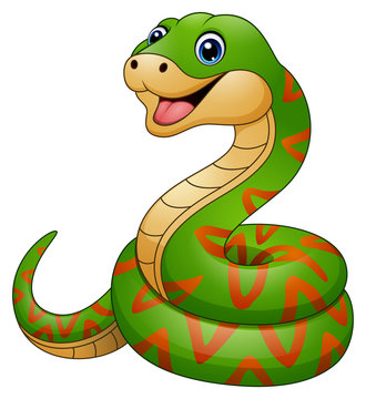Green snake cartoon