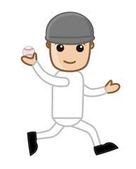 Baseball Player Running for Bowling