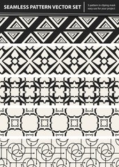 Abstract concept vector monochrome geometric pattern. Black and white minimal background. Creative illustration template. Seamless stylish texture. For wallpaper, surface, web design, textile, decor.