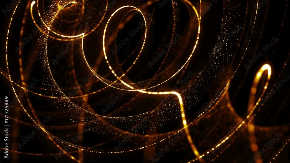 Poster 3d rendering spiral particle background. twist shape made of small random particle dots. high detail