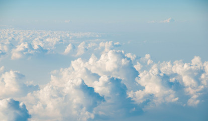 Clouds in the blue sky, top view